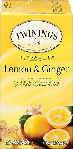 Twinings Lemon and Ginger Herbal Tea Box – Natural Caffeine-Free Fat Burning Tea